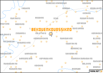 map of Békouenkouassikro