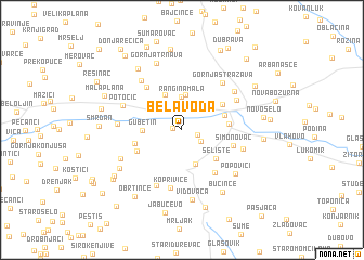 map of Bela Voda