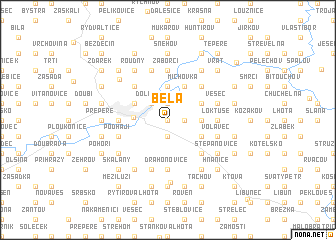 map of Bělá