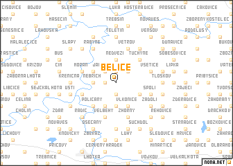 map of Bělice