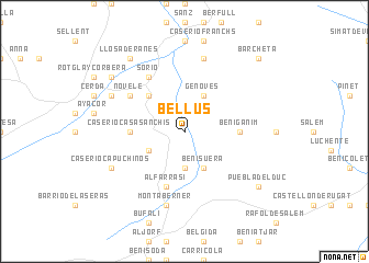 map of Bellús