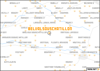 map of Belval-sous-Châtillon