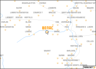 map of Bénac