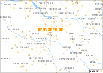 map of Benyān-e Mīānī