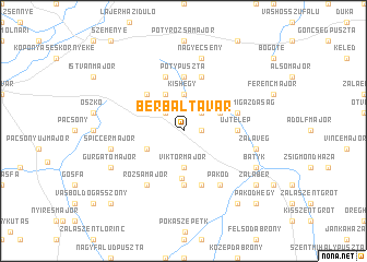 map of Bérbaltavár