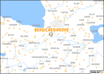 map of Bërdica e Sipërme