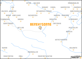 map of Berehy Górne