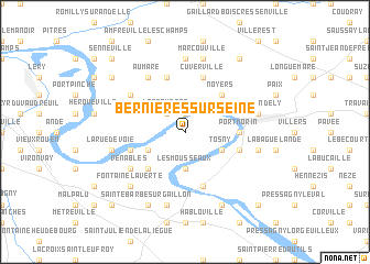 map of Bernières-sur-Seine