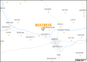 map of Bērzbeķe