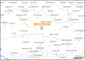 map of Beržiškiai