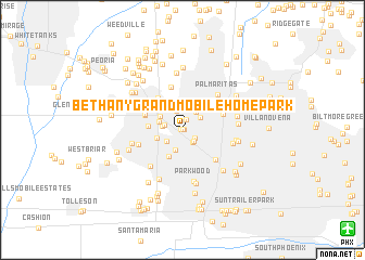 map of Bethany Grand Mobile Home Park