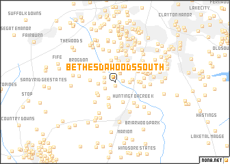 map of Bethesda Woods South