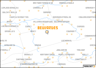 map of Beuvardes