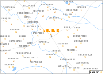 map of Bhongīr