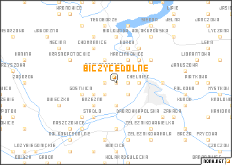 map of Biczyce Dolne