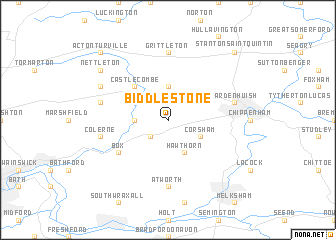 map of Biddlestone