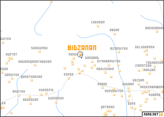 map of Bīd Zanān