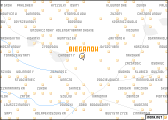 map of Bieganów