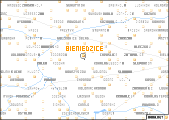 map of Bieniedzice