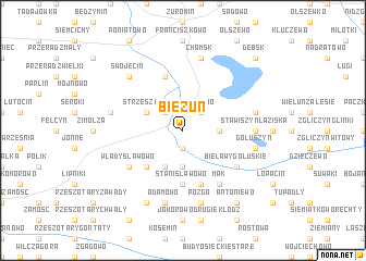 map of Bieżuń