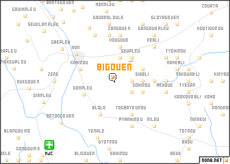 map of Bigouen