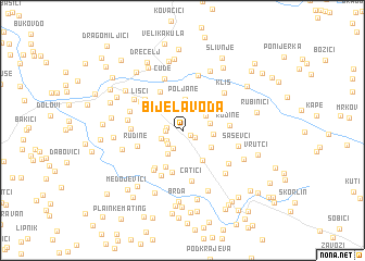 map of Bijela Voda