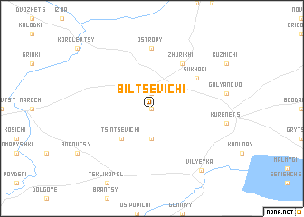 map of Bilʼtsevichi