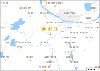 map of Birkeneļi