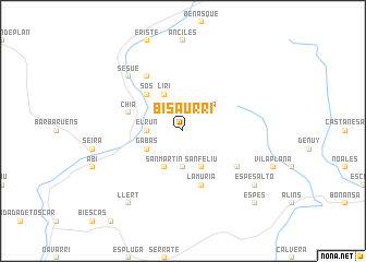 map of Bisaurri
