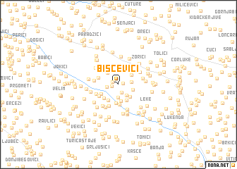 map of Bišćevići