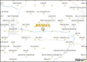 map of Bisseuil