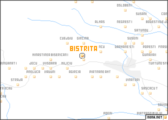 map of Bistriţa