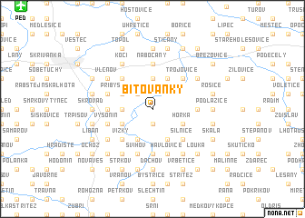 map of Bítovánky