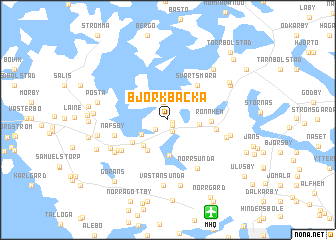 map of Björkbacka