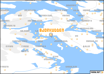 map of Björkudden
