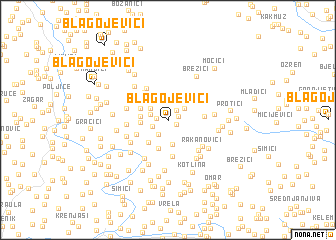 map of Blagojevići