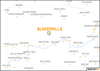 map of Blaker Mills