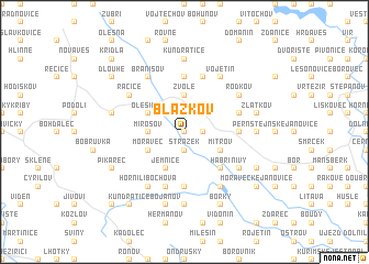 map of Blažkov