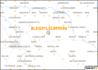 map of Bleigny-le-Carreau