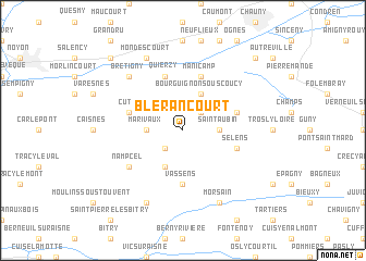 map of Blérancourt