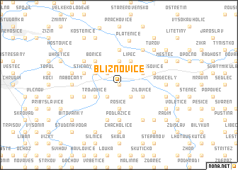 map of Blížňovice