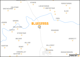 map of Blue Grass