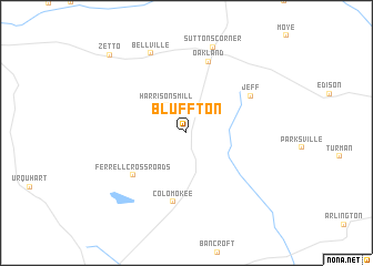 map of Bluffton