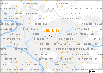 map of Bobigny