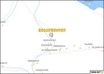 map of Bodūr Bahman