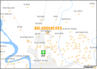 map of Bolwood Acres