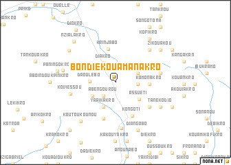 map of Bondié Kouamanakro