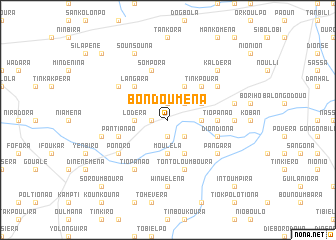 map of Bondouména