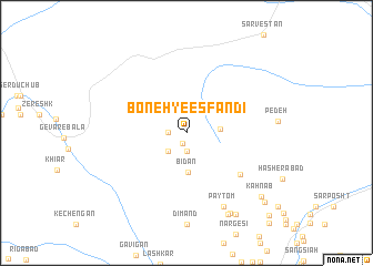 map of Boneh-ye Esfandī