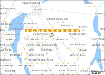 map of Boneh-ye Mashhad Moḩammad